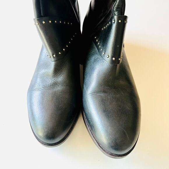 GEOX Repspira Alanis Dark Brown Black Leather Studded Riding Boots Shoes 39 - Picture 5 of 14